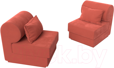 Комплект мягкой мебели Лига Диванов Кипр набор 1 (микровельвет коралловый)