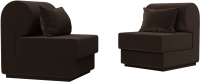 Комплект мягкой мебели Лига Диванов Кипр набор 1 (микровельвет коричневый) - 