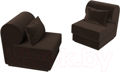 Комплект мягкой мебели Лига Диванов Кипр набор 1 (микровельвет коричневый)