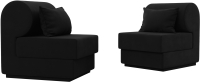 Комплект мягкой мебели Лига Диванов Кипр набор 1 (микровельвет черный) - 