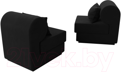 Комплект мягкой мебели Лига Диванов Кипр набор 1 (микровельвет черный)