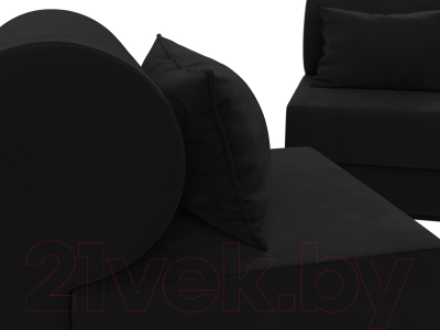 Комплект мягкой мебели Лига Диванов Кипр набор 1 (микровельвет черный)