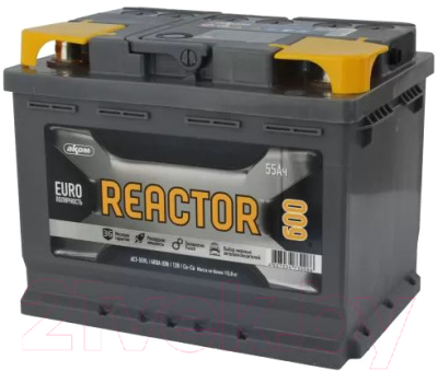 Изображение товара Автомобильный аккумулятор AKOM Реактор 6СТ-55 Рус 600A L+ (55 А/ч)