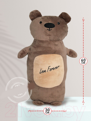 Подушка-игрушка SunRain Медведь валик 60см (коричневый)