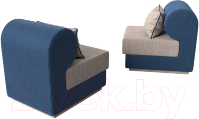 Комплект мягкой мебели Лига Диванов Кипр набор 1 (рогожка Berat бежевый/рогожка Berat синий/подушка бежевый)