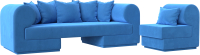 Комплект мягкой мебели Лига Диванов Кипр набор 2 (велюр голубой) - 