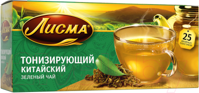 Чай пакетированный Лисма Тонизирующий зеленый байховый (25пак)
