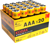 Комплект батареек Kodak LR03-20 bulk Xtralife Alkaline (20шт) - 