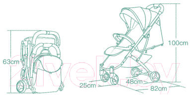 Детская прогулочная коляска Sundays Baby S600 Plus (черная база, черный с красными горошинами)
