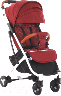 Детская прогулочная коляска Sundays Baby S600 Plus (белая база, темно-красный)