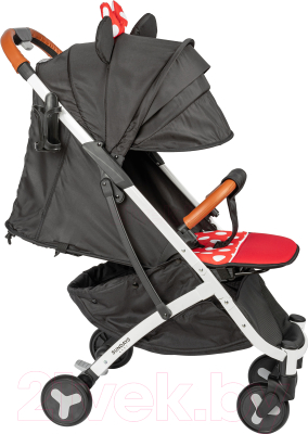 Детская прогулочная коляска Sundays Baby S600 Plus (белая база, черный с красными горошинами)