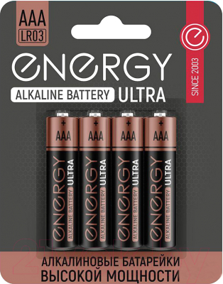Изображение товара Комплект батареек Energy Ultra LR03/4B АAА / 104406