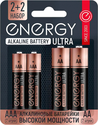 Изображение товара Комплект батареек Energy Ultra LR6+LR03/4B (АА+ААА) / 104981