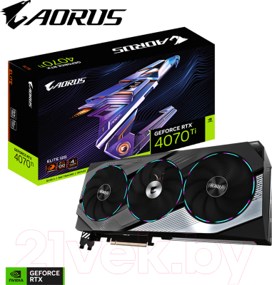 Видеокарта Gigabyte GeForce RTX 4070 Ti Aorus Elte 12G (GV-N407TAORUS E-12GD)