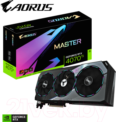 Видеокарта Gigabyte Aorus GeForce RTX 4070 Ti Master 12G (GV-N407TAORUS M-12GD)