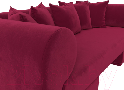 Комплект мягкой мебели Лига Диванов Кипр набор 2 (микровельвет бордовый)