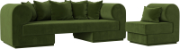 Комплект мягкой мебели Лига Диванов Кипр набор 2 (микровельвет зеленый) - 