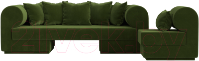Комплект мягкой мебели Лига Диванов Кипр набор 2 (микровельвет зеленый)