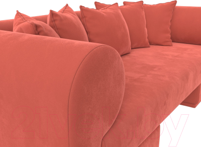 Комплект мягкой мебели Лига Диванов Кипр набор 2 (микровельвет коралловый)