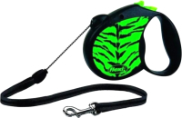 Поводок-рулетка Flexi Safari Cord / 022023 (S, 5м, трос зеленый тигр) - 