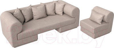 Комплект мягкой мебели Лига Диванов Кипр набор 2 (рогожка Berat бежевая)