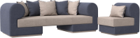 Комплект мягкой мебели Лига Диванов Кипр набор 2 (рогожка Berat бежевый/рогожка Berat серая/подушка бежевый) - 