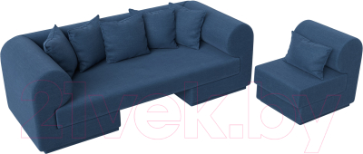 Комплект мягкой мебели Лига Диванов Кипр набор 2 (рогожка Berat синяя)