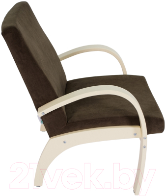 Кресло мягкое Мебелик Денди шпон (ультра шоколад/дуб шампань)