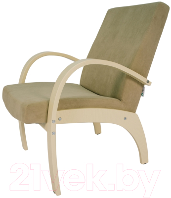 Кресло мягкое Мебелик Денди шпон (ультра санд/дуб шампань)