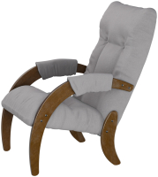 Кресло мягкое Мебелик Модель 61 (ультра смок/орех антик) - 