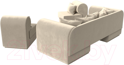 Комплект мягкой мебели Лига Диванов Кипр набор 3 (микровельвет бежевый)