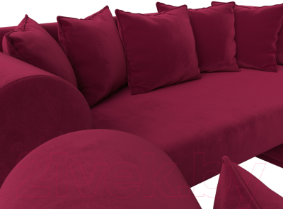 Комплект мягкой мебели Лига Диванов Кипр набор 3 (микровельвет бордовый)