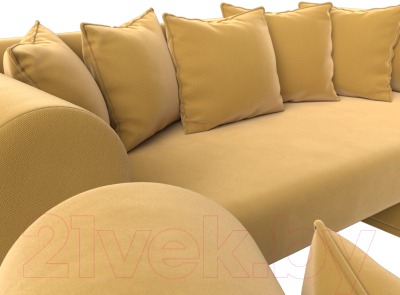Комплект мягкой мебели Лига Диванов Кипр набор 3 (микровельвет желтый)