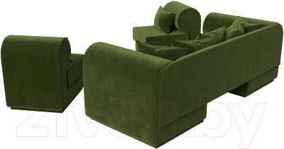 Комплект мягкой мебели Лига Диванов Кипр набор 3 (микровельвет зеленый)