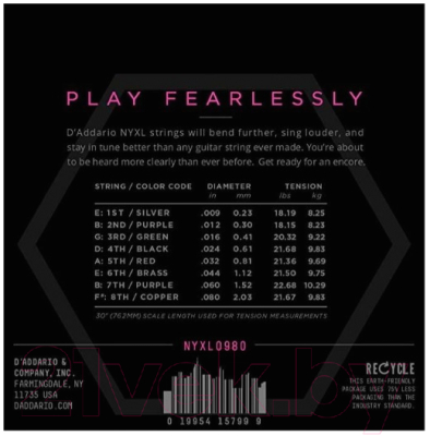 Изображение товара Струны для электрогитары D'Addario NYXL0980