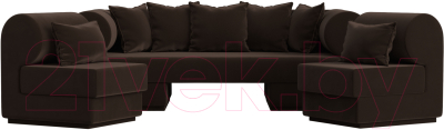 Комплект мягкой мебели Лига Диванов Кипр набор 3 (микровельвет коричневый)