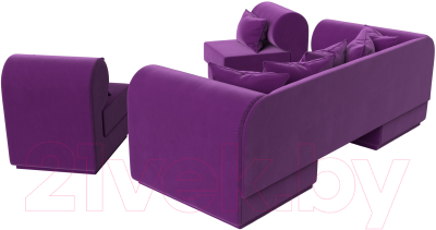 Комплект мягкой мебели Лига Диванов Кипр набор 3 (микровельвет фиолетовый)