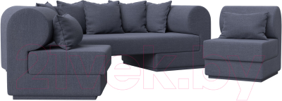 Комплект мягкой мебели Лига Диванов Кипр набор 3 (рогожка Berat серый)