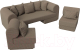 Комплект мягкой мебели Лига Диванов Кипр набор 3 (рогожка корфу 03) - 