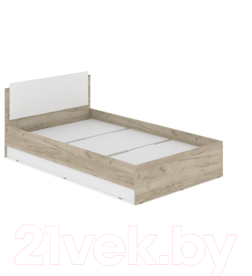 Полуторная кровать Modern Аманда А12 (серый дуб/белый)