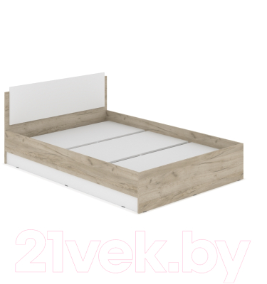 Полуторная кровать Modern Аманда А14 (серый дуб/белый)