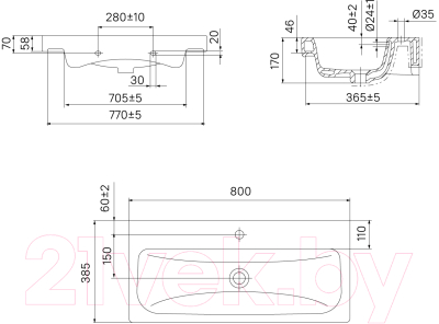 Купить Умывальник IDDIS Optima Home 3508000i28  