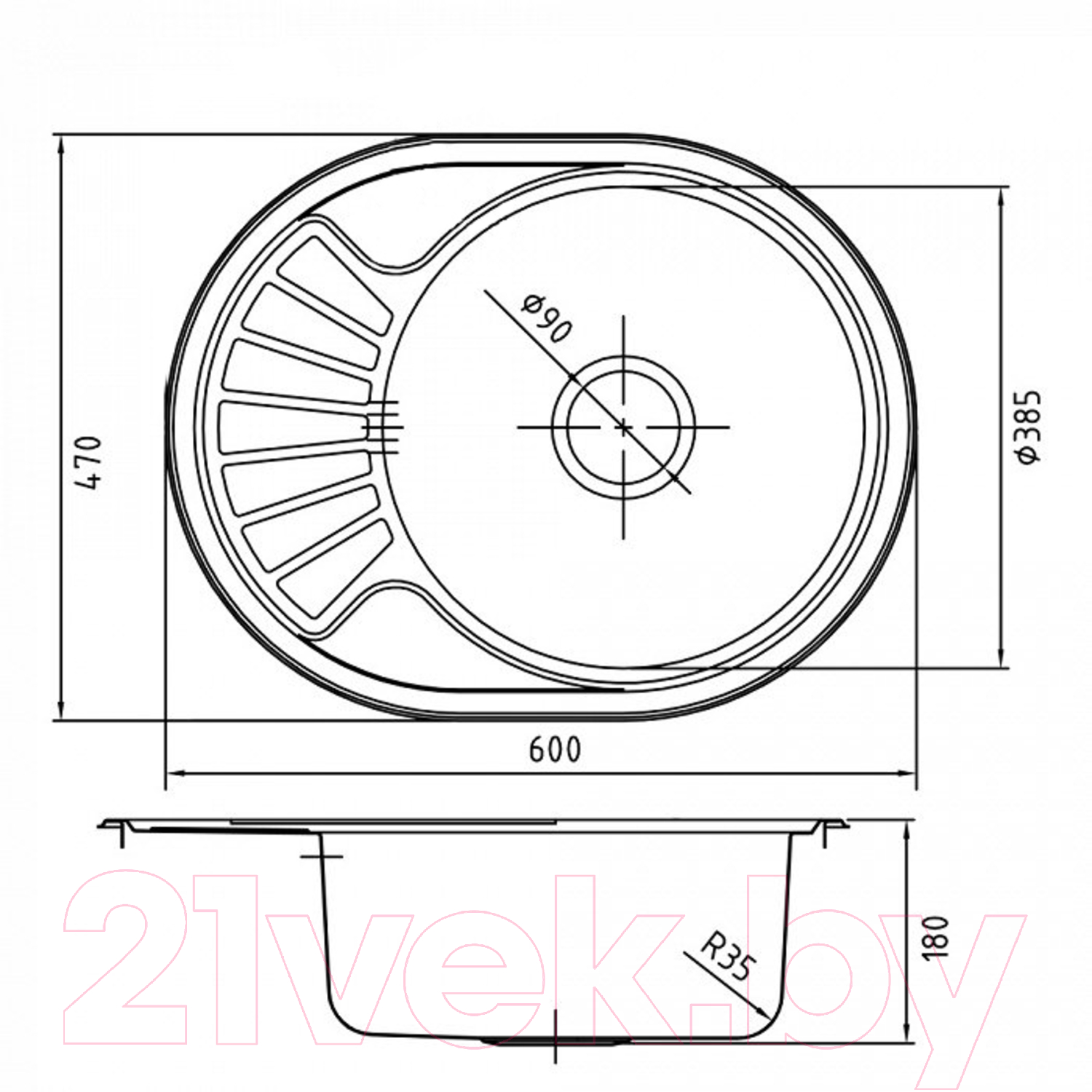 Мойка кухонная IDDIS Suno SUN60SDi77