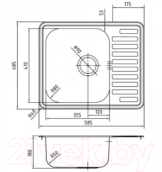 Мойка кухонная IDDIS Strit STR58PDi77