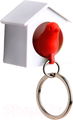 Ключница настенная Qualy Mini Sparrow / QL10184-WH-RD (белый/красный)