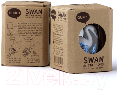 Подставка настольная Qualy Swan In The Pond QL10129-WH
