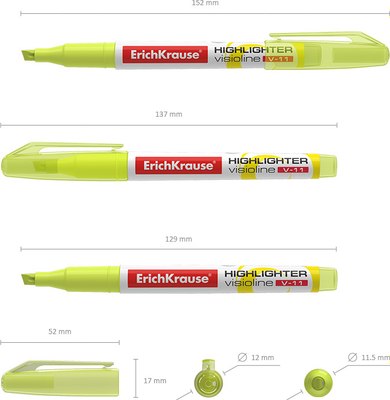 Набор маркеров Erich Krause Visioline V-11 / 56905 (желтый)