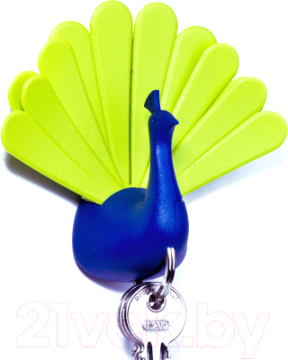 Ключница настенная Qualy Peacock / QL10193-BG (синий/зеленый)