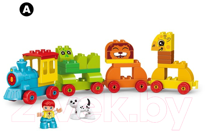 Конструктор Kids Home Toys Поезд с зверюшками 188-413 / 7120609