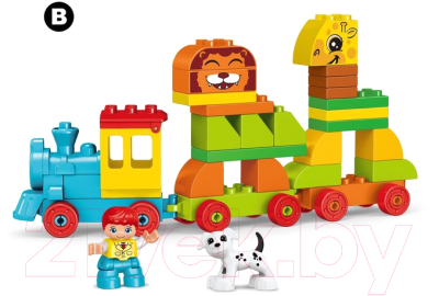 Конструктор Kids Home Toys Поезд с зверюшками 188-413 / 7120609